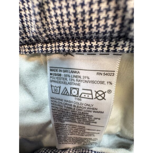 Banana Republic Mens Aiden Short Stretch Sz 34 Navy White Houndstooth Drawstring - Picture 5 of 9
